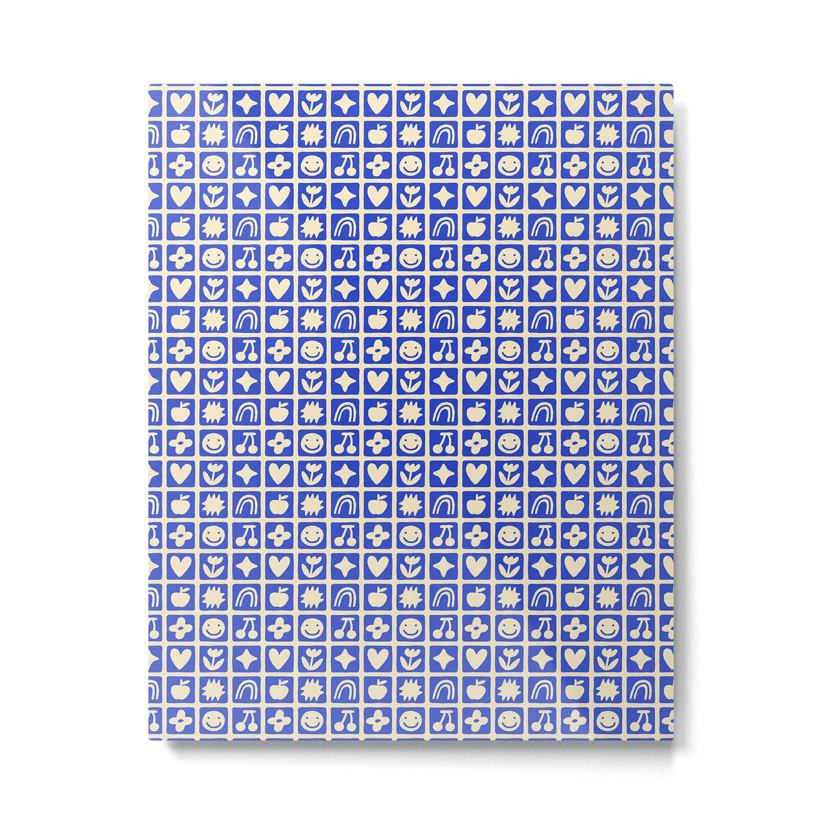 Blue children shape mosaic art pattern Metal Print Gallery Image 1