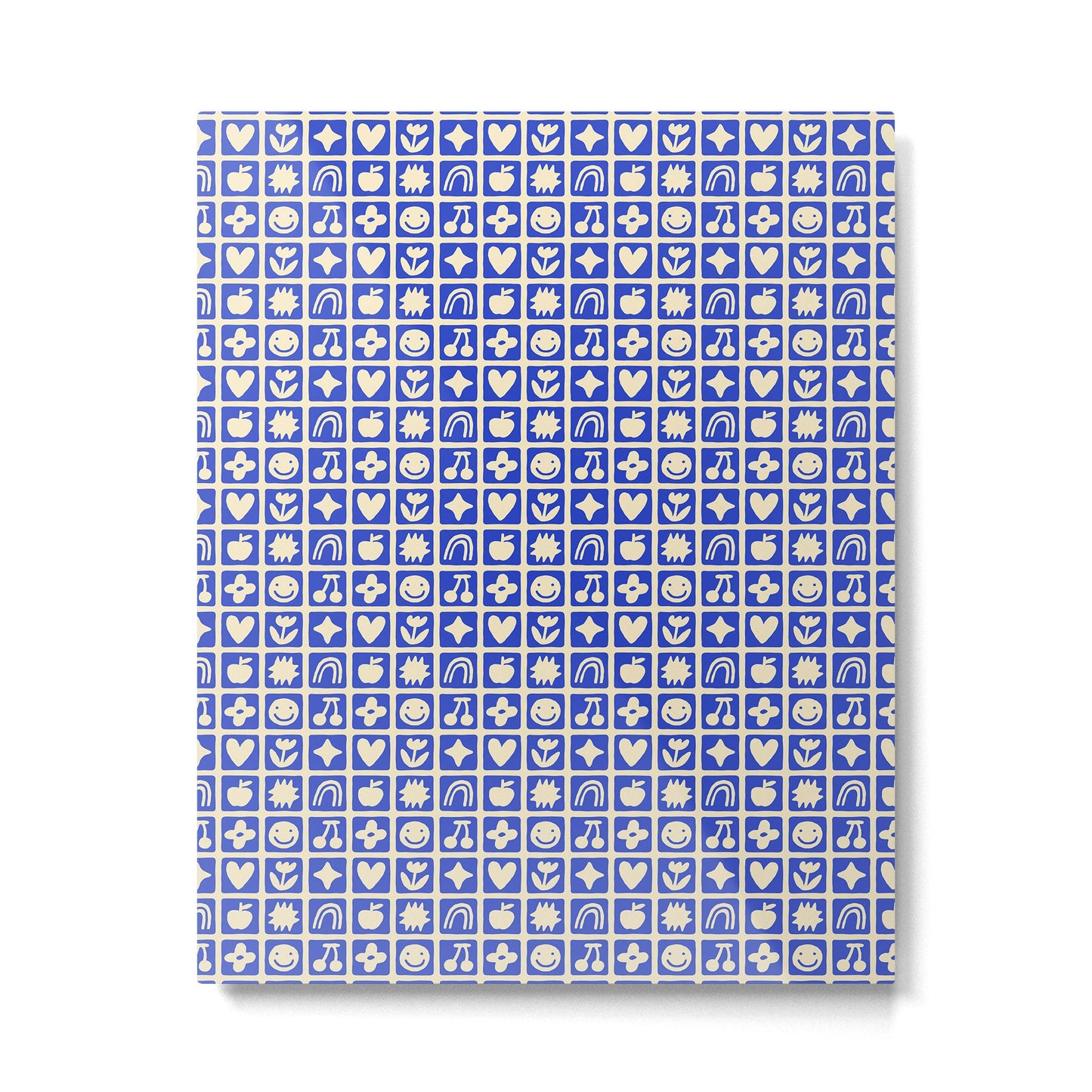 Blue children shape mosaic art pattern Metal Print Gallery Image 2