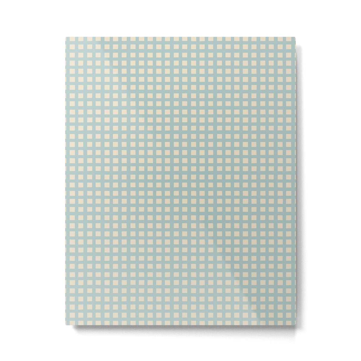 Blue geometric gingham grid art pattern Metal Print Gallery Image 4