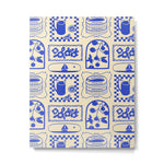 Blue summer vacation patchwork art pattern Metal Print Gallery Image 1