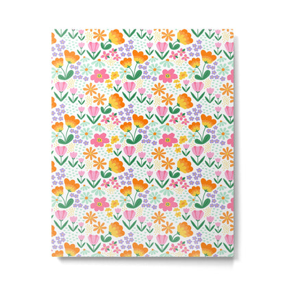 Colorful retro flower folk art pattern Metal Print Gallery Image 1