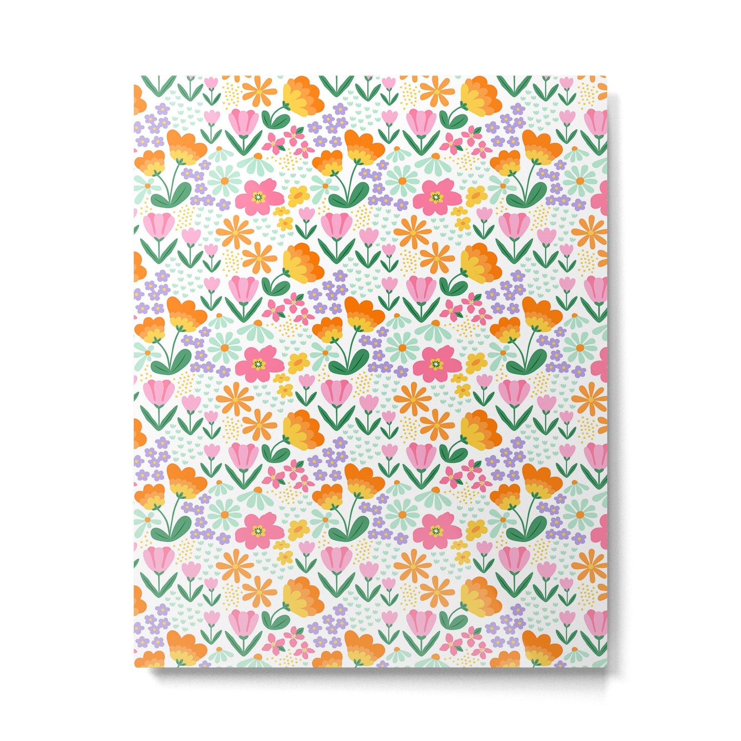 Colorful retro flower folk art pattern Metal Print Gallery Image 2