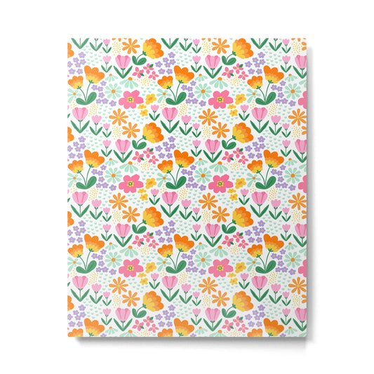 Colorful retro flower folk art pattern Metal Print Gallery Image 2