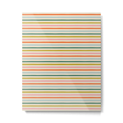 Colorful retro stripe line art pattern Metal Print Gallery Image 1