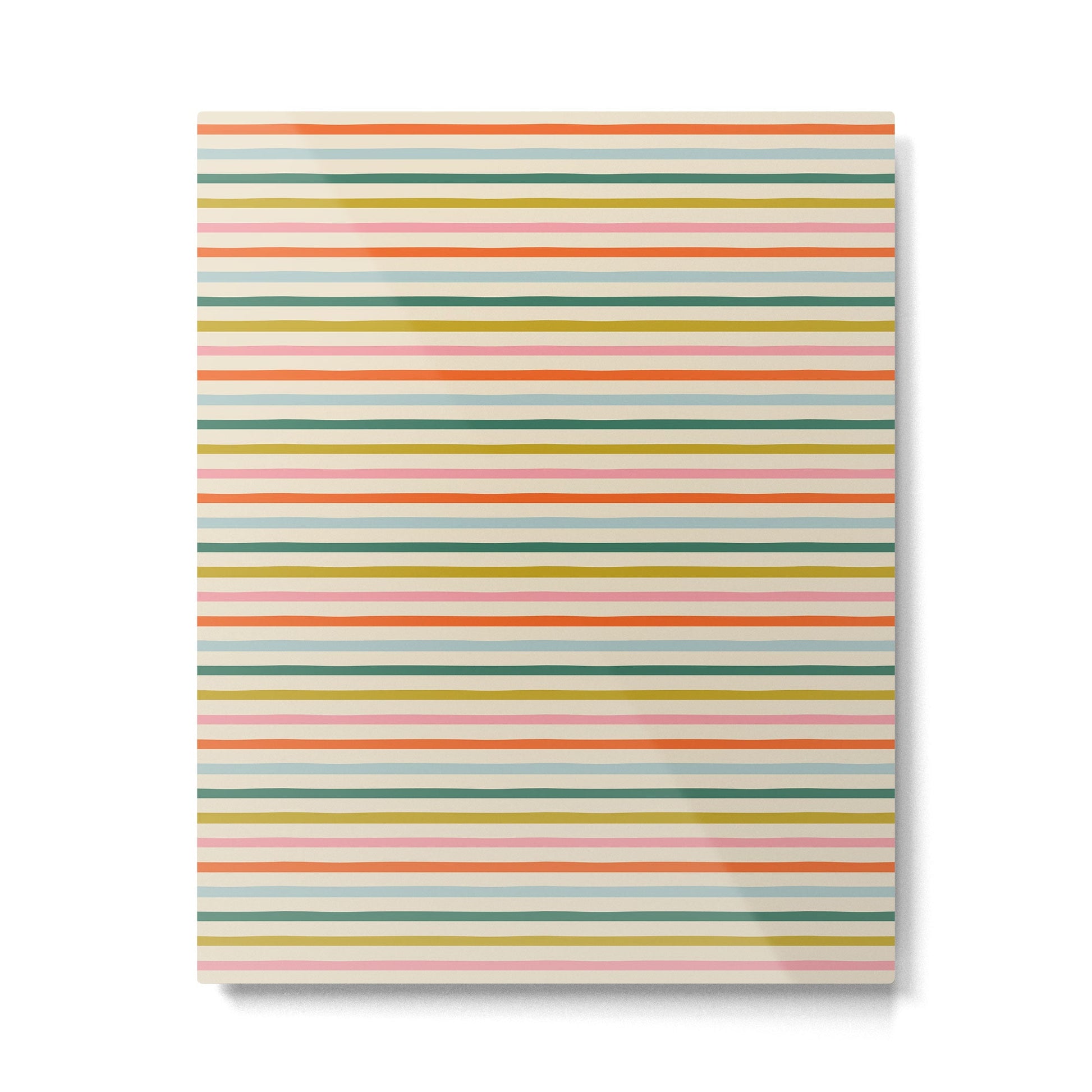 Colorful retro stripe line art pattern Metal Print Gallery Image 4