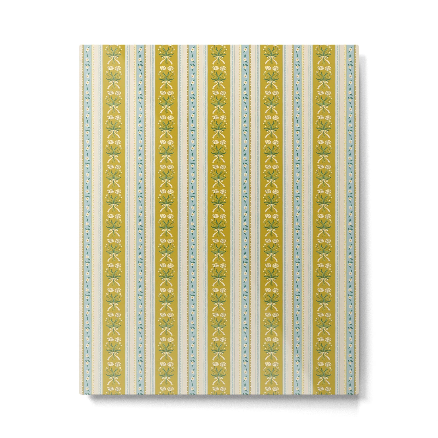 Vintage rose flower bouquet stripe art pattern Metal Print Gallery Image 2