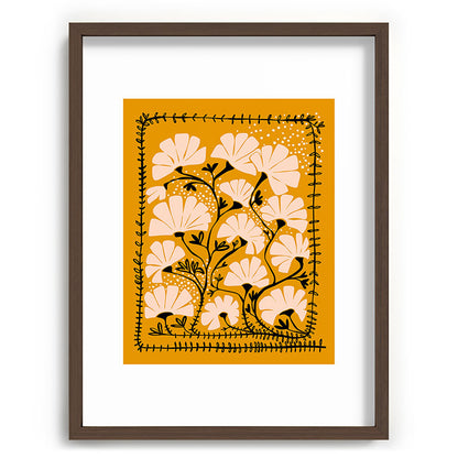 Ever blooming good vibes mustard yellow Framed Art Print Gallery Image 66