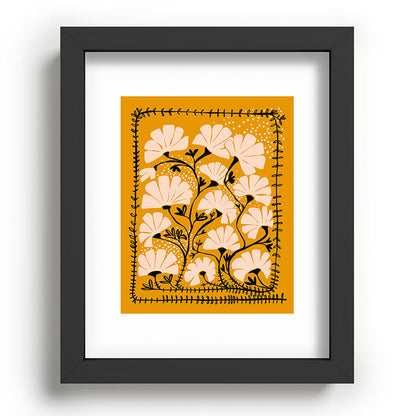 Ever blooming good vibes mustard yellow Framed Art Print Gallery Image 57