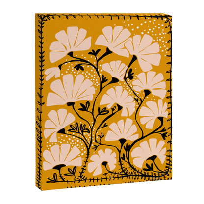 Ever blooming good vibes mustard yellow Canvas Print Gallery Image 1