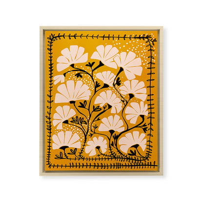 Ever blooming good vibes mustard yellow Framed Canvas Print Gallery Image 17