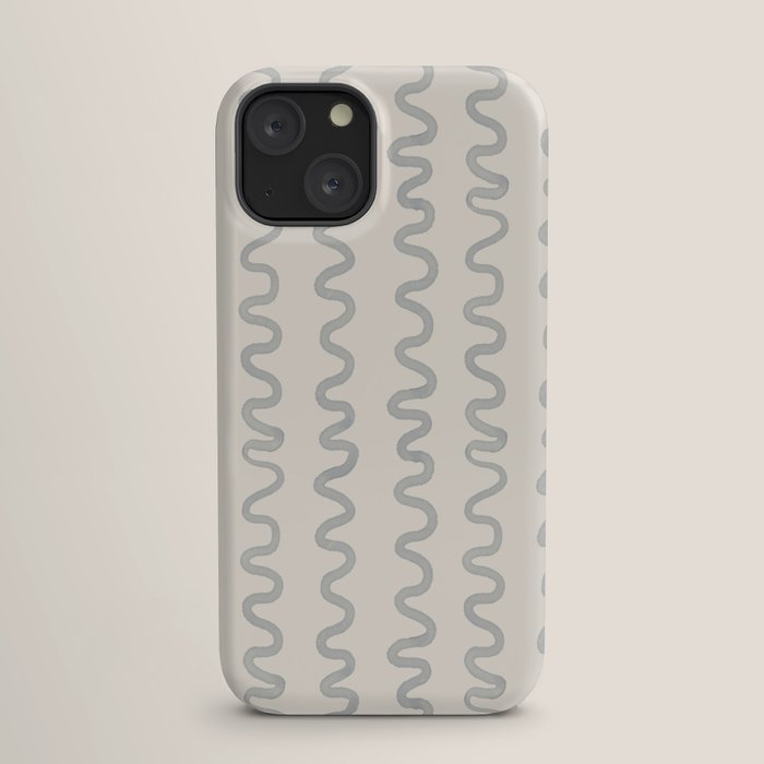 Watercolor Squiggly Lines - Blue Cream iPhone Case Gallery Image 17