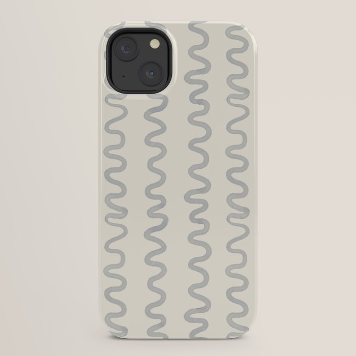 Watercolor Squiggly Lines - Blue Cream iPhone Case Gallery Image 30