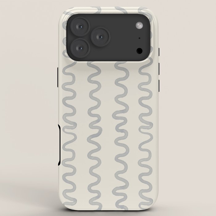 Watercolor Squiggly Lines - Blue Cream iPhone Case Gallery Image 8