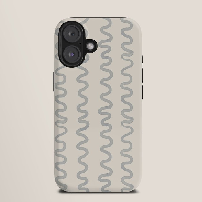 Watercolor Squiggly Lines - Blue Cream iPhone Case Gallery Image 9