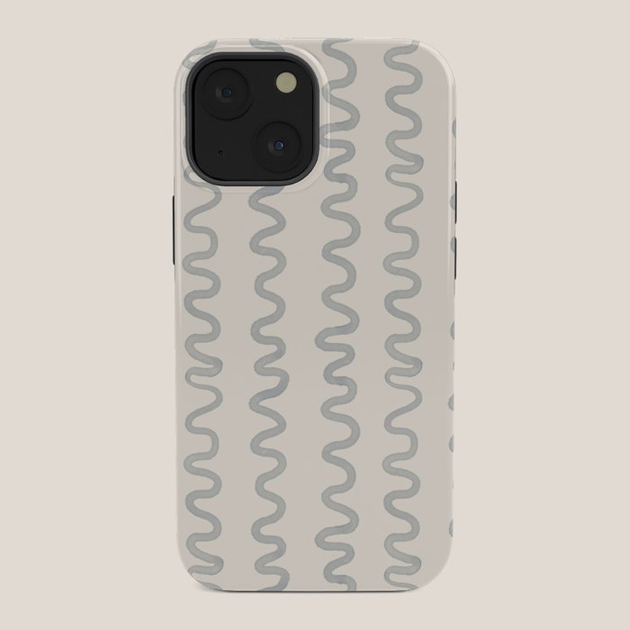 Watercolor Squiggly Lines - Blue Cream iPhone Case Gallery Image 34