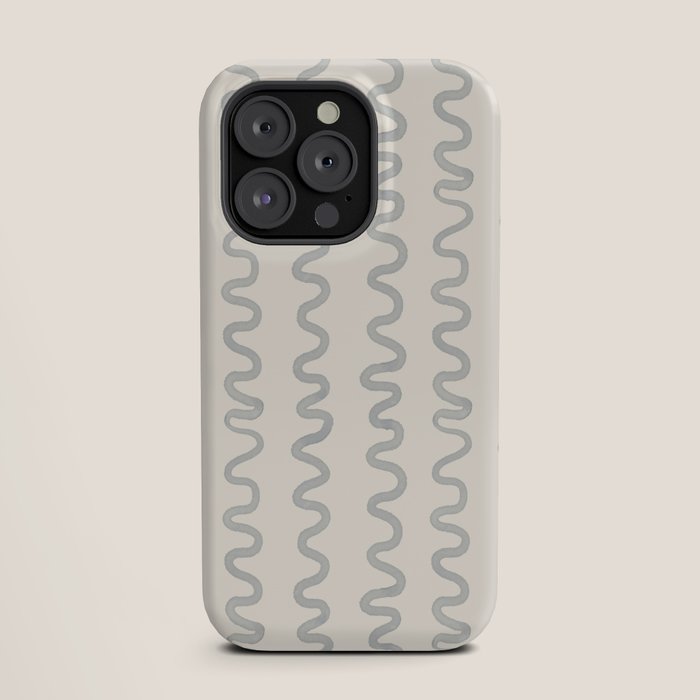Watercolor Squiggly Lines - Blue Cream iPhone Case Gallery Image 19