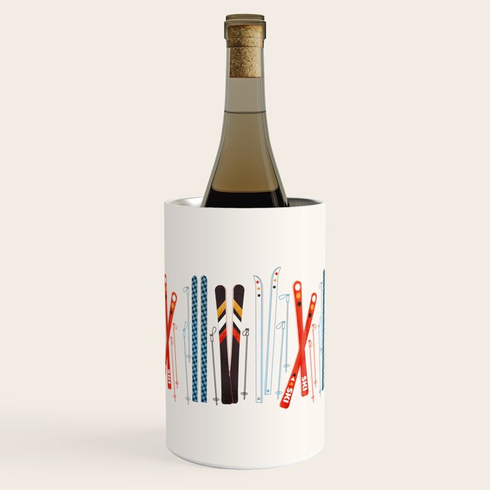 Retro Ski Illustration Wine Chiller Gallery Image 1
