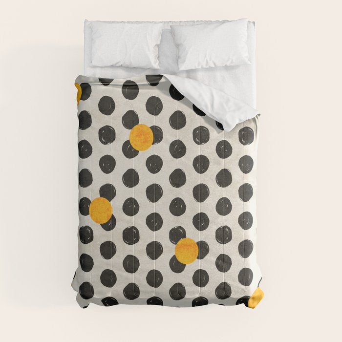 Brushed Strokes | Abstract Mid-Century Dots Pattern Comforter Gallery Image 8