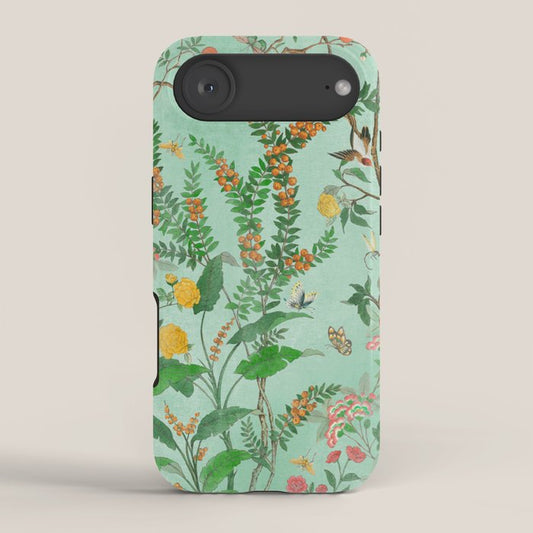 Chinoiserie Aqua Mint Floral Garden Fresco iPhone Case Gallery Image 2