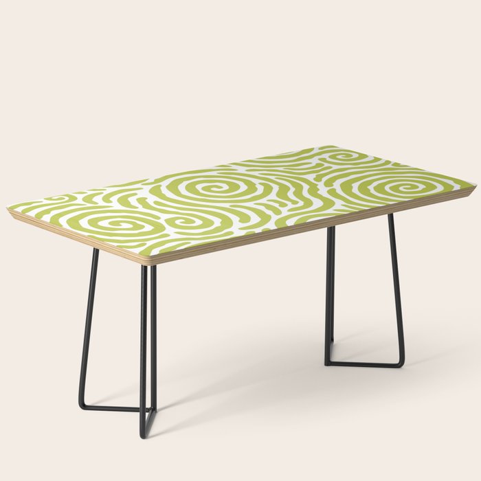Ripple Effect Pattern Chartreuse Coffee Table Gallery Image 1