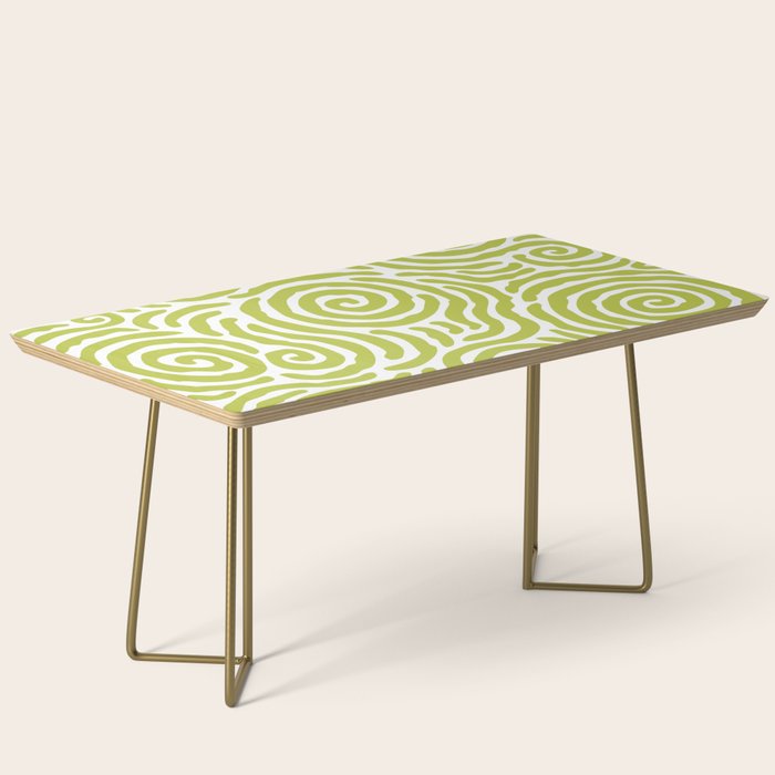 Ripple Effect Pattern Chartreuse Coffee Table Gallery Image 2