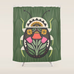 Folk Art Beetle Shower Curtain Gallery Image 1