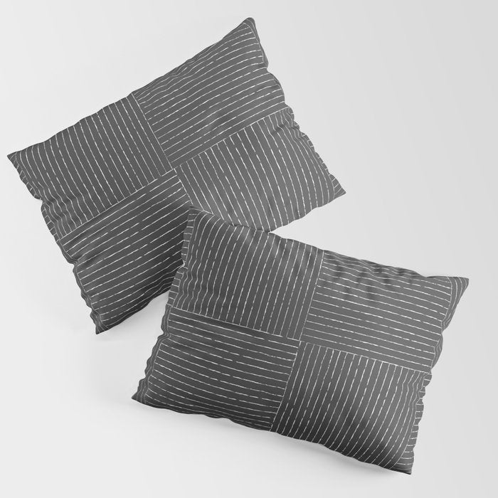 Lines III (Dark Gray) Pillow Sham Gallery Image 1