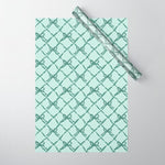 Green Trellis Ribbon Bows Wrapping Paper Gallery Image 1