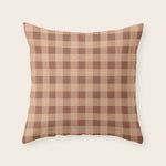 Gingham Large Brown Dark Light Tan Throw Pillow Gallery Image 1