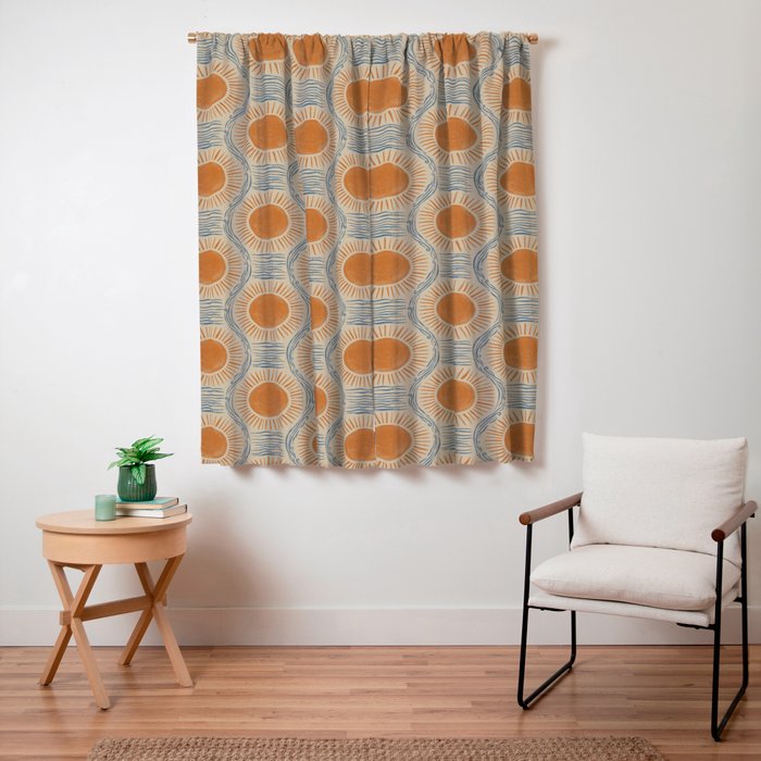Boho Sun and Sea Vintage Ogee Window Curtain Gallery Image 7