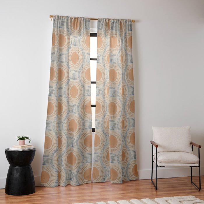 Boho Sun and Sea Vintage Ogee Window Curtain Gallery Image 10