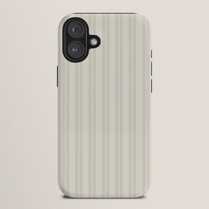 Pale Neutral Classic Double Stripe Pattern iPhone Case Gallery Image 10