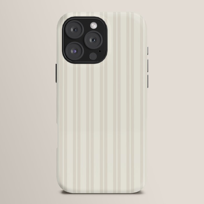 Pale Neutral Classic Double Stripe Pattern iPhone Case Gallery Image 16