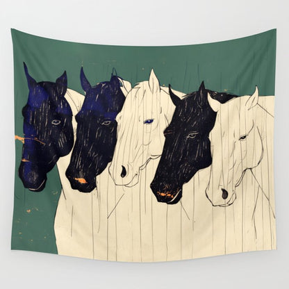 Horses n1 Wall Tapestry Gallery Image 4