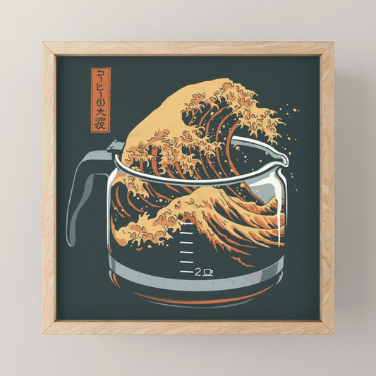 The Great Wave of Coffee Mini Art Print Gallery Image 1