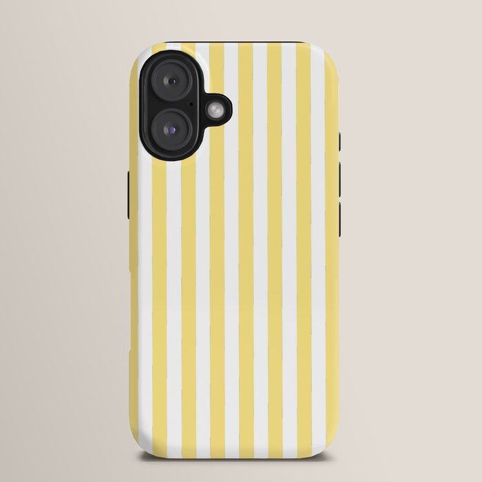 Modern geometrical baby yellow white stripes pattern iPhone Case Gallery Image 13