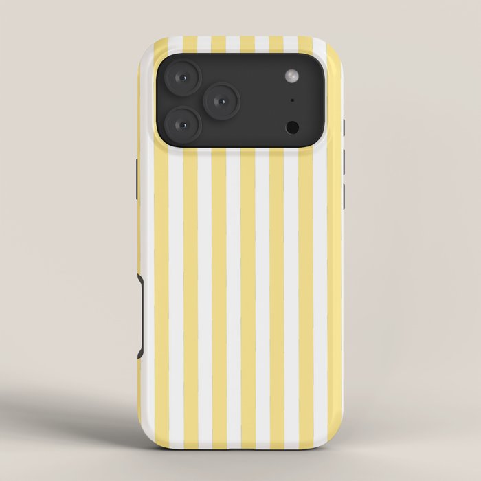 Modern geometrical baby yellow white stripes pattern iPhone Case Gallery Image 4