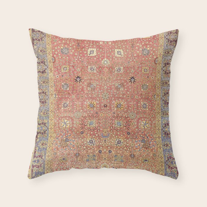 Antique Turkish Coral Koum Kapi Throw Pillow Gallery Image 3