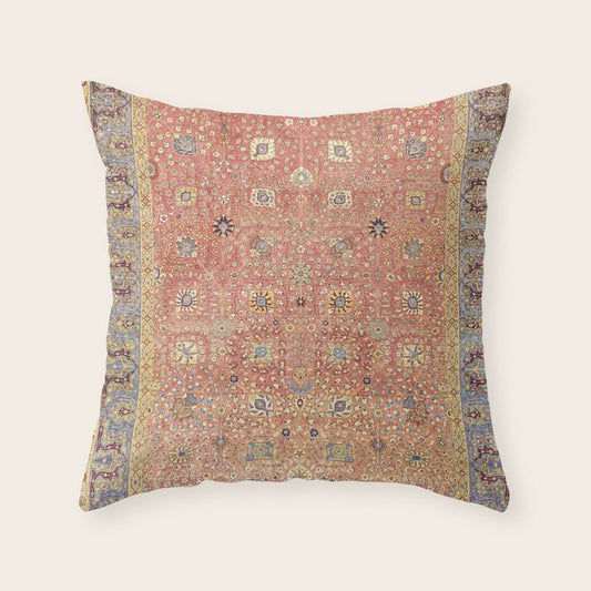 Antique Turkish Coral Koum Kapi Throw Pillow Gallery Image 2