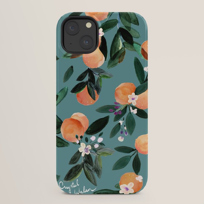 Dear Clementine - oranges teal by Crystal Walen iPhone Case Gallery Image 30