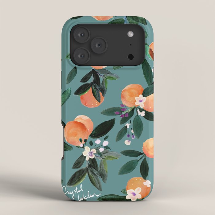 Dear Clementine - oranges teal by Crystal Walen iPhone Case Gallery Image 4