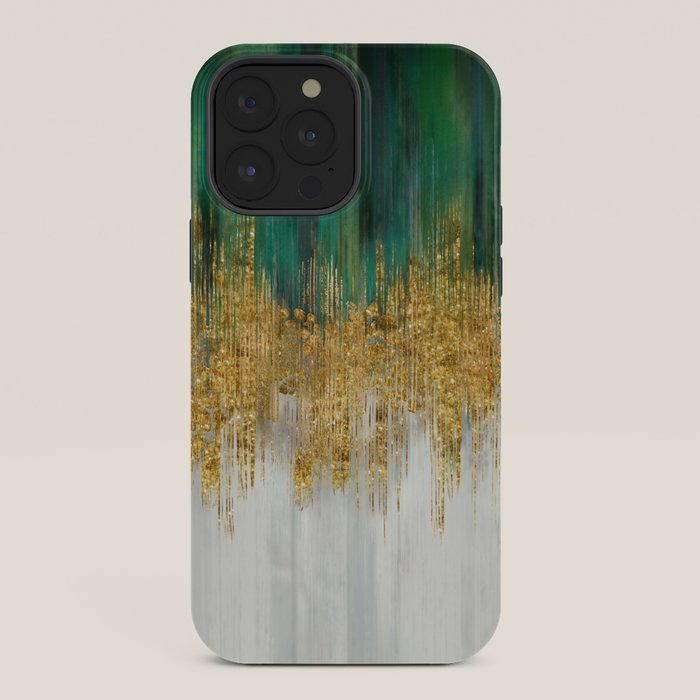 Green and gold motion abstract iPhone Case Gallery Image 36