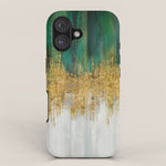Green and gold motion abstract iPhone Case Gallery Image 1