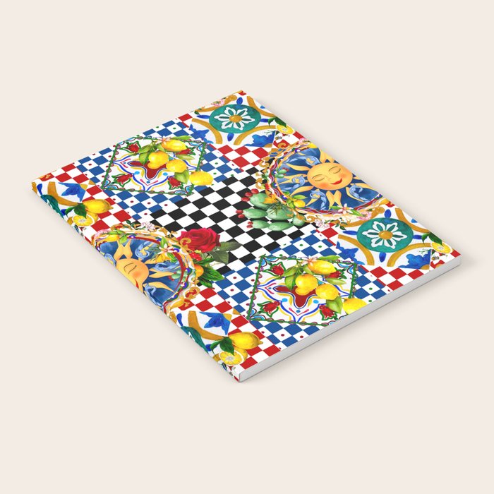 Sicilian sun,majolica,lemon,roses art Notebook Gallery Image 1