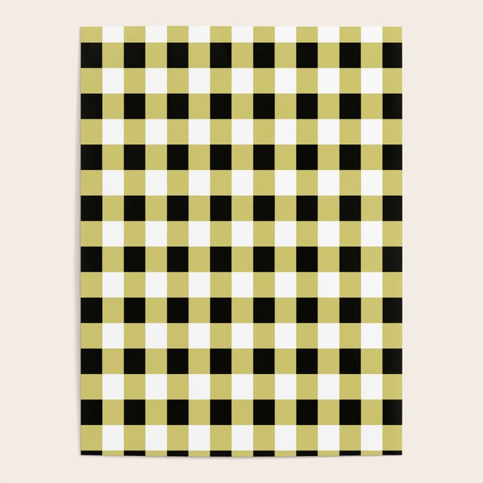 Gingham Large Yellow Black White Poster Gallery Image 2
