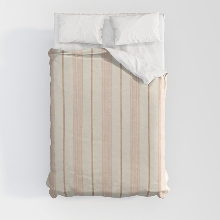 ivy stripes - cream, rust and terracotta Duvet Cover Gallery Image 3