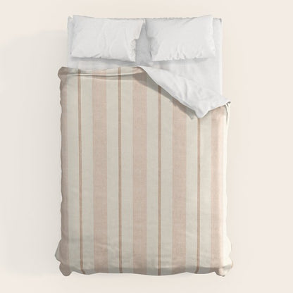 ivy stripes - cream, rust and terracotta Duvet Cover Gallery Image 1