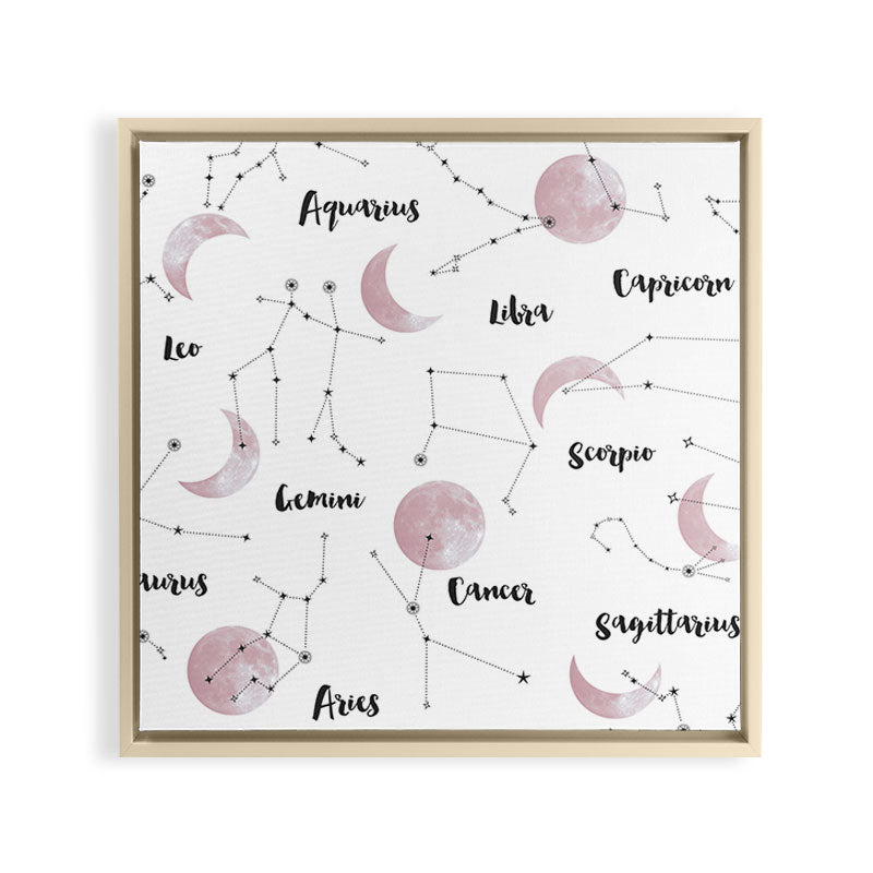 Pink Moon and Constellations Framed Canvas Print Gallery Image 7