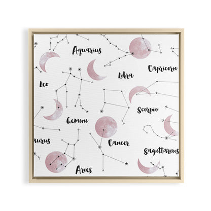 Pink Moon and Constellations Framed Canvas Print Gallery Image 7