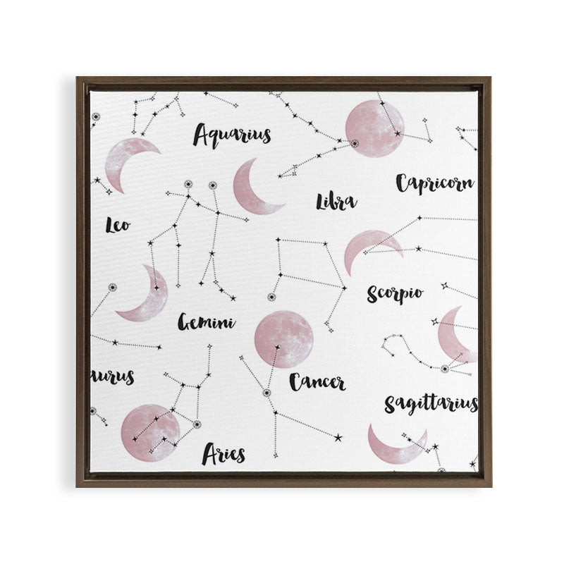 Pink Moon and Constellations Framed Canvas Print Gallery Image 6